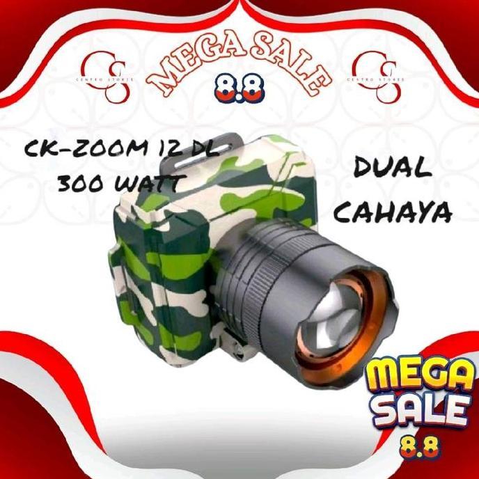 Spesial Senter Kepala Zoom Led Kiseki 300Watt / 250 Watt / 200 Watt  Cahaya Putih Cahaya Kuning