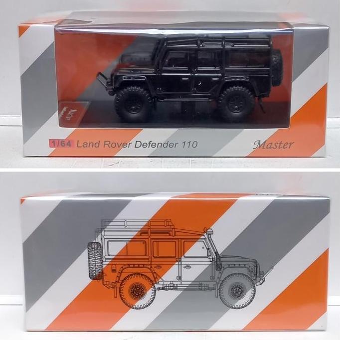 master 1/64 land rover defender 110 hitam diecast (s)