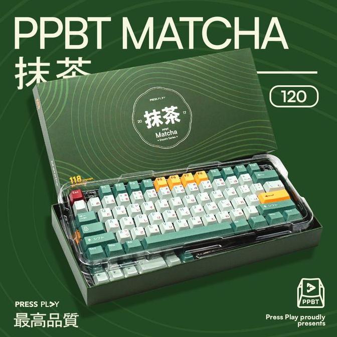Oka_varini - PPBT Matcha PBT Dye Sub Keycaps Press Play Mechanical Keyboard Set
