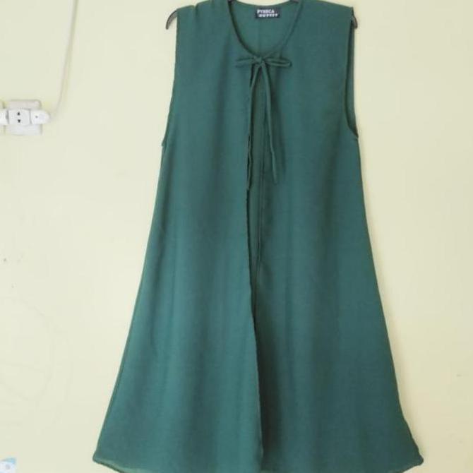 Long Outer Tanpa Lengan Cardigan Polos / Outer Diamond Premium Wanita