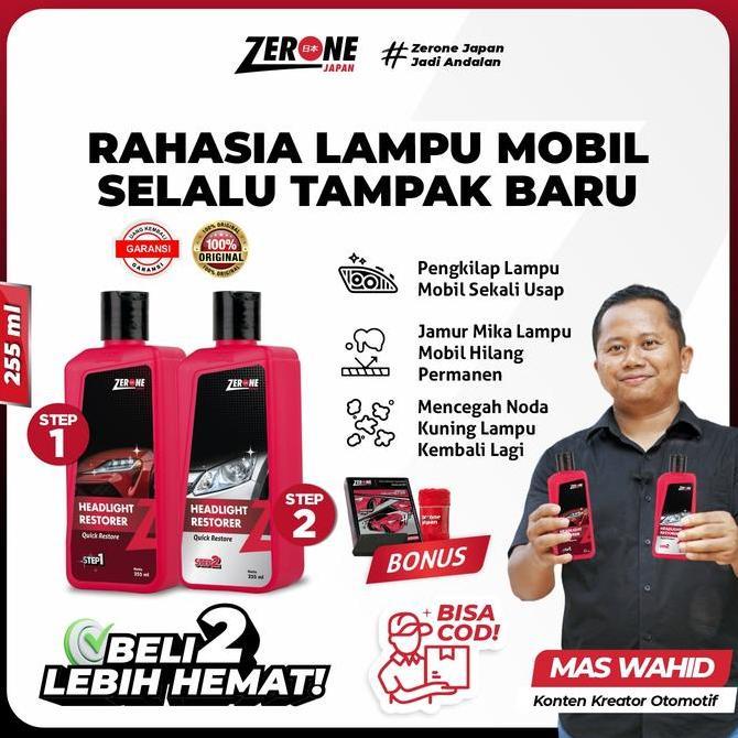 Pembersih Lampu Mobil Kusam Headlamp Headlight Restorer Zerone Japan READY