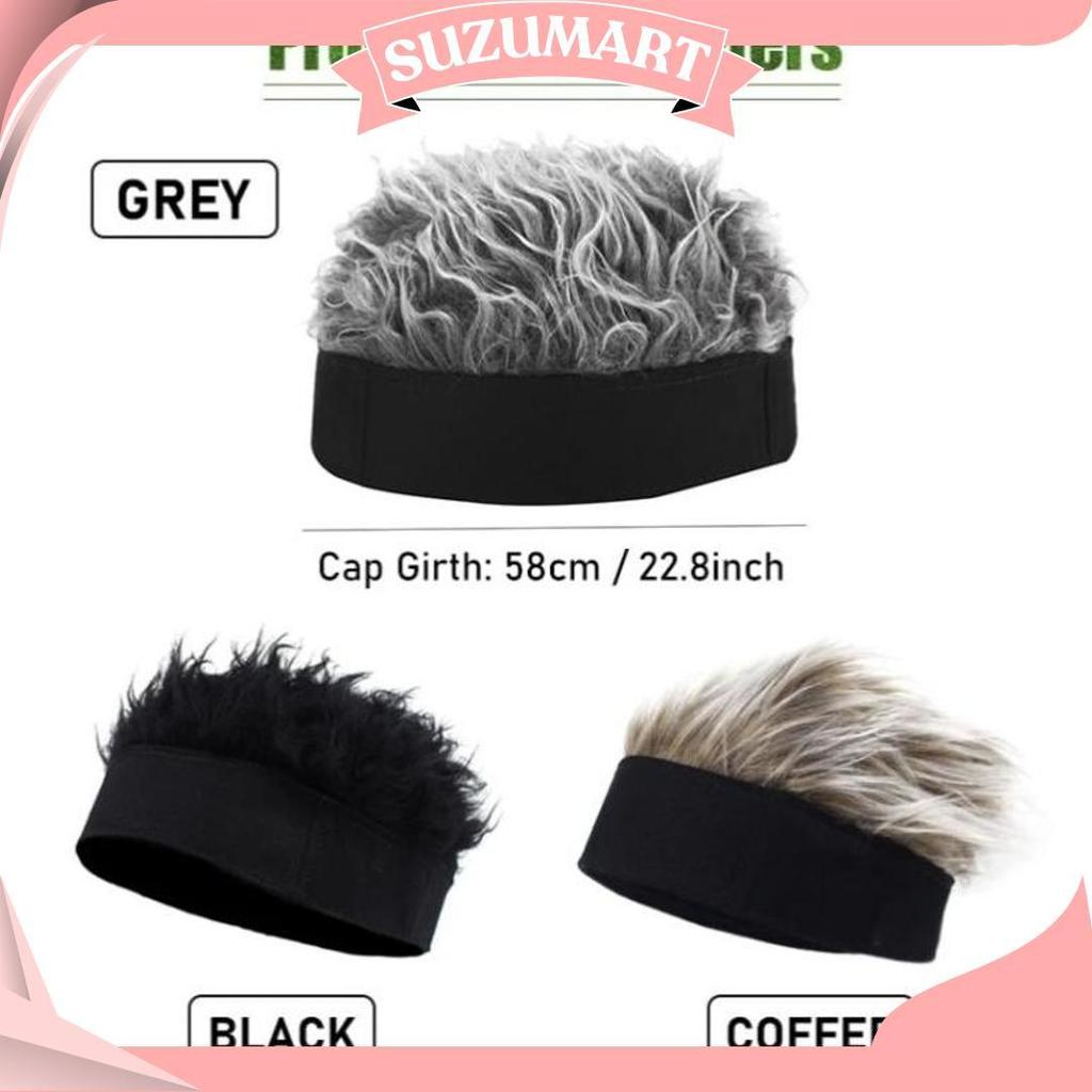 Topi Wig Model Rambut Pendek Pria Wanita Gaya Retro Hip-Hop Topi Wig Wibu Wig Korea Wig Rambut Bahan