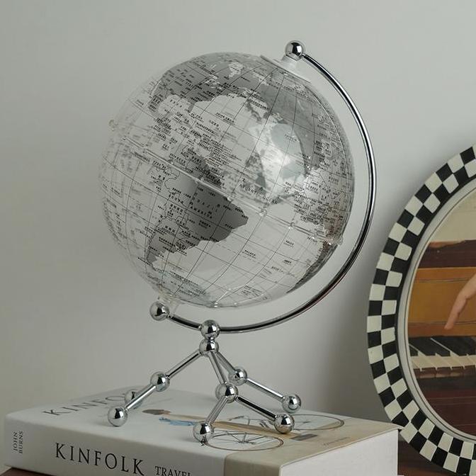 Transparent Acrylic Globe/ bola dunia pajangan home decor transparan bening
