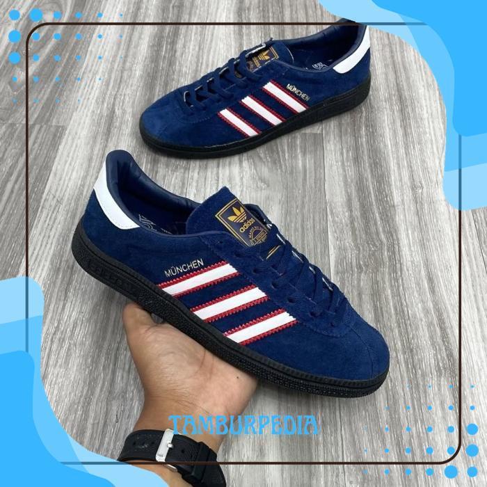 Azq-16 (Gratis Koas Kaki) Sepatu Casual A'DDs Munchen Navy Edge Deep Blue Soft Red Og Exclusive Size