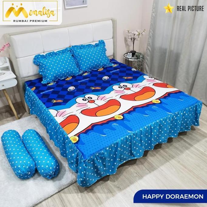 Monalisa Premium Sprei Rumbai Uk 160 x 200 x 30 Katun Sintetis / Seprei Halus Lembut Elegan Tidak Lu