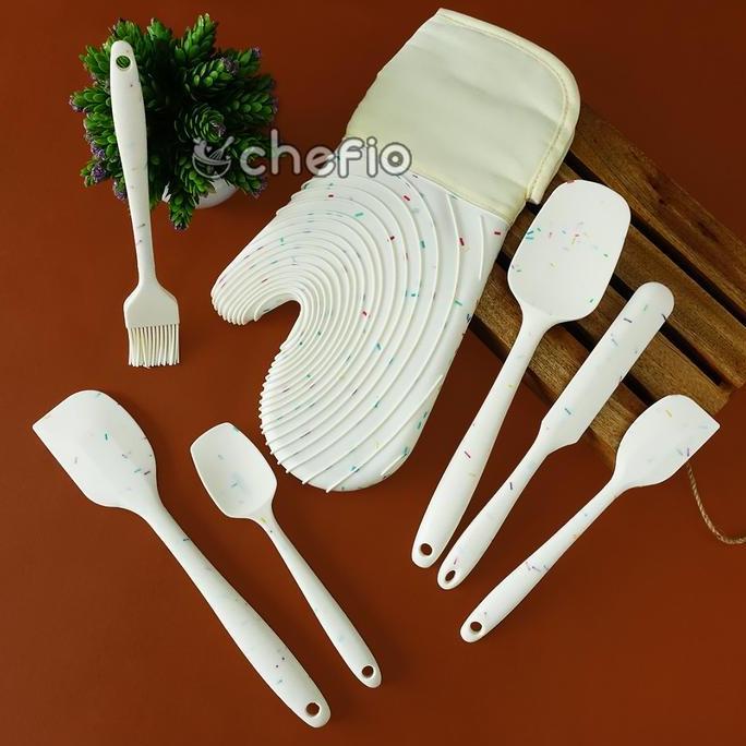 Chefio Spatula Set Silikon / Baking Cooking Utensil Set Candy Color