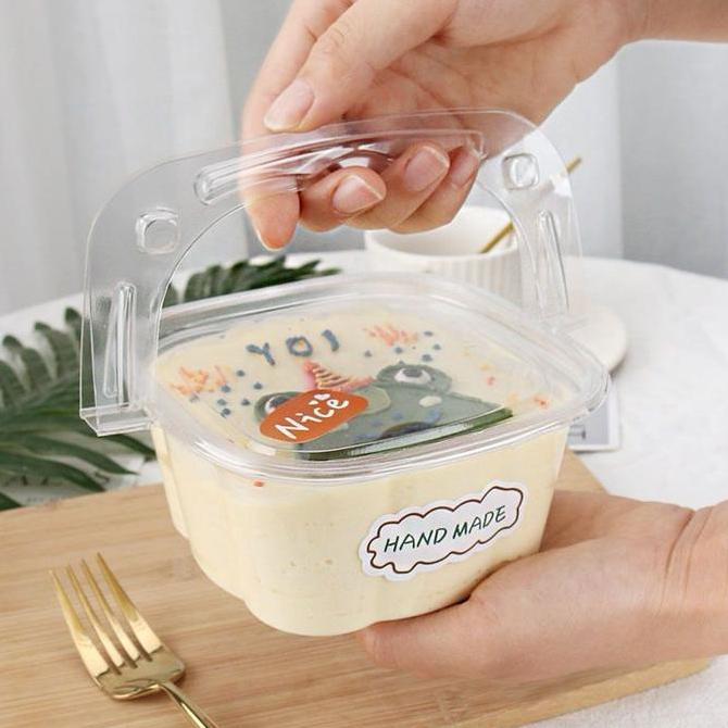 New- Box Cup Mika / Box Mika Dessert Tiramisu / Mika Cup Salad With Handle