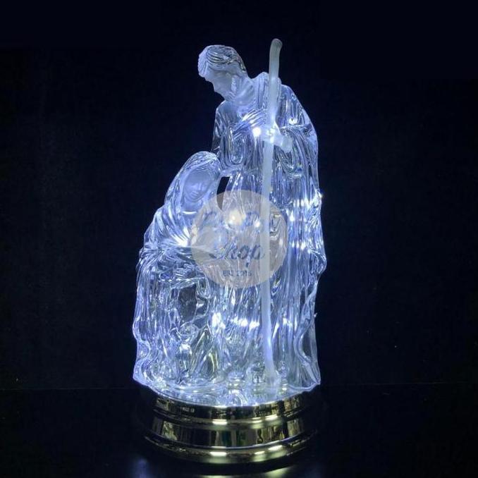 ] Hiasan Natal Miniatur Diorama Gembala Yesus Kristal Bunda Maria Jesus Patung Christmas Kristiani M