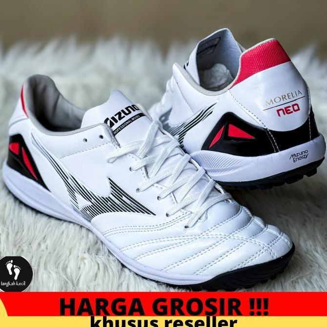 Sepatu Futsal Mizuno Morelia Neo 4 Pro White Bla Chinese Red Turf Tf