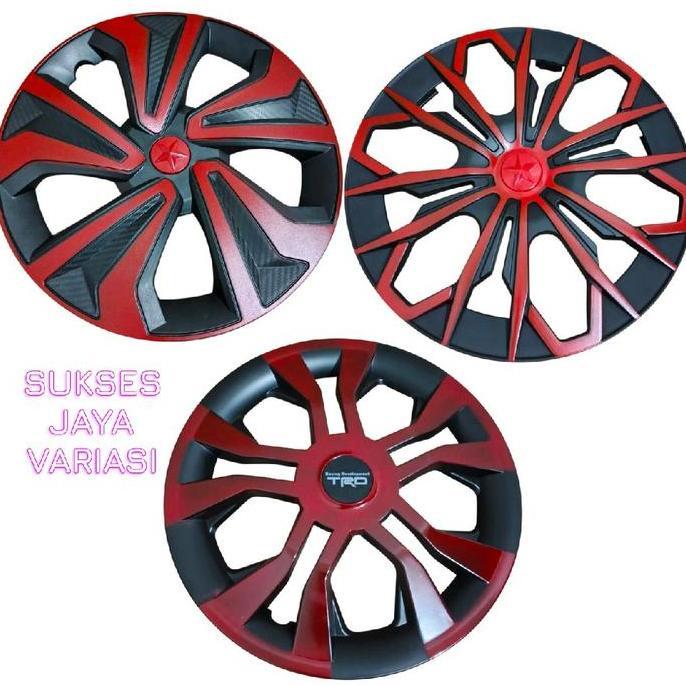 COVER VELG WHELL DOP COVER VELG RODA MOBIL AVANZA XENIA RING 14 MERAH HITAM Ban Bracket TERBAIK