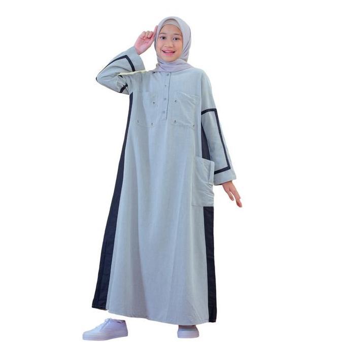 NEW LUNANGOOFFICIAL GAMIS KATUN DENIM ABAYA ANAK LG 883 BAJU CANTIK CASUAL LEMBUT MUSLIM PANJANG KOT