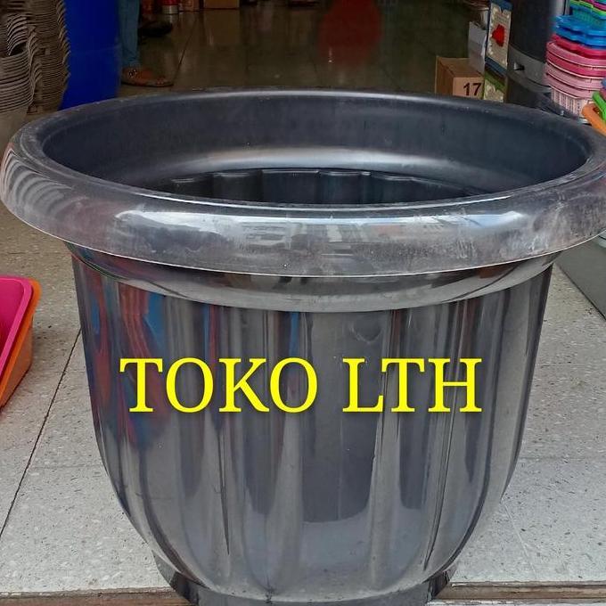 POT HITAM 60 CM EBONY PLASTIK / POT BUNGA / POT TANAMAN