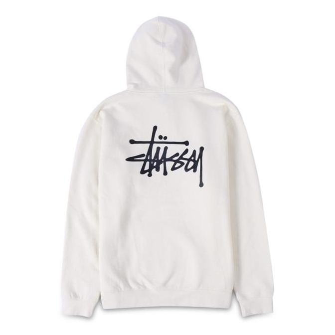 Stussy Basic Stock Logo White Hoodie - ORI FULLTAG