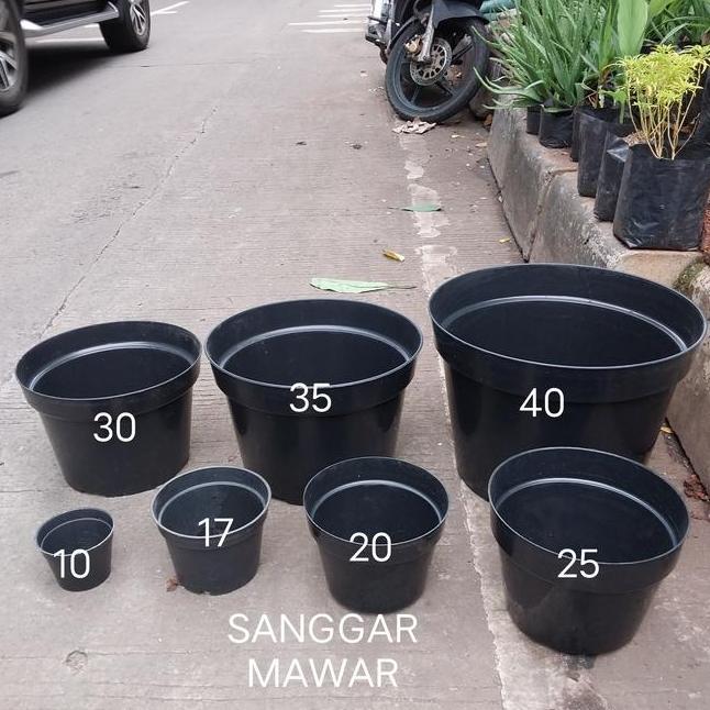 Pot Plastik Pot Hitam Ukuran 40Cm Pot Hitam Plastik Pot Pot Bunga Hias