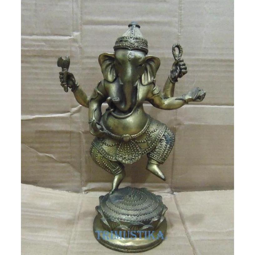 Patung Ganesha / Ganesh berdiri kuningan