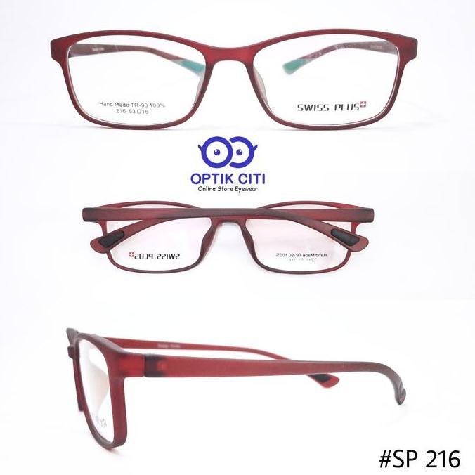 frame kacamata pria wanita swiss plus 216 super lentur dan ringan ori