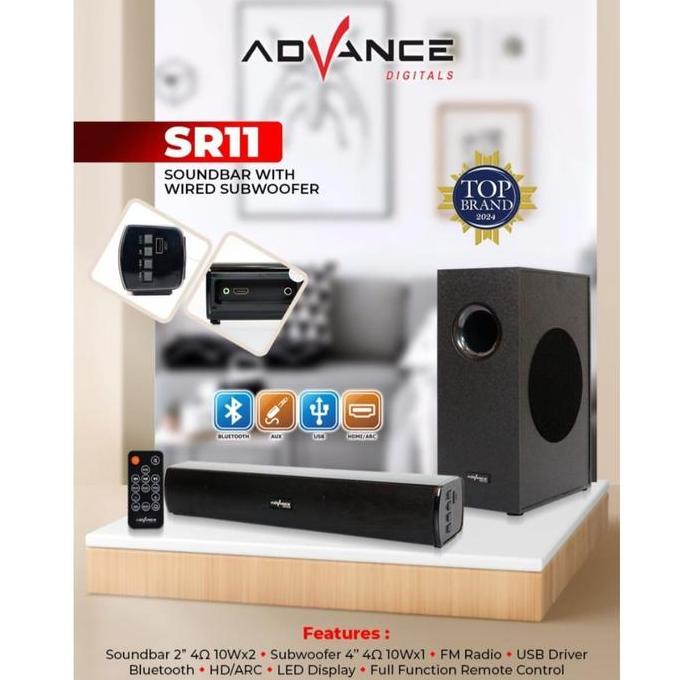 NEW ADVANCE SOUNDBAR WITH WIRED SUBWOOFER SR-11