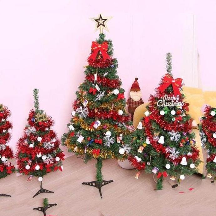 Terlaris Pohon Natal Lengkap Hiasan Ukuran 150Cm / Pohon Natal 5 Kaki Set Hiasan Lampu