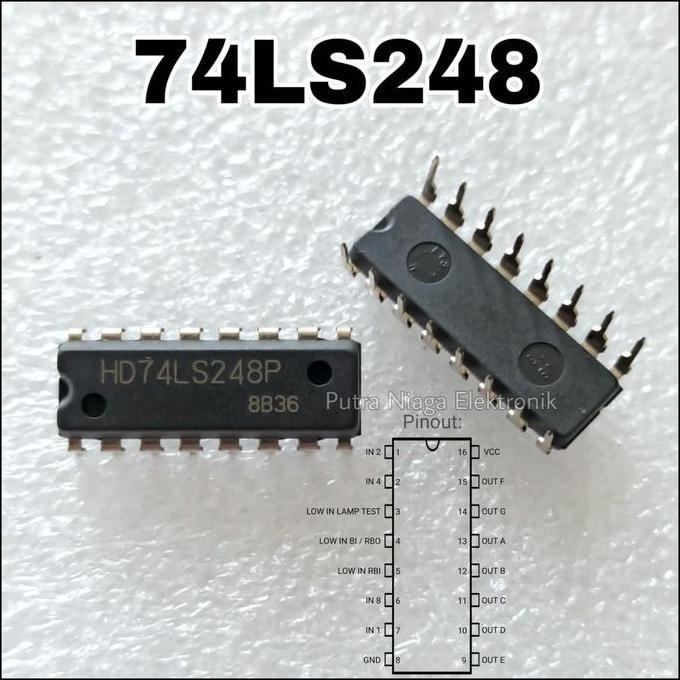 Diskon (1) ic TTL 74248 74LS248 HD74LS248P SN74LS248N Dip 16p putran1a Kualitas Baik