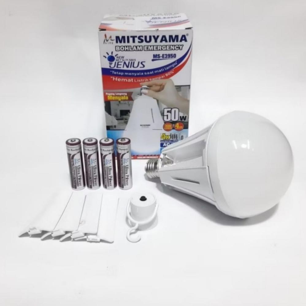 Lampu EMERGENCY Bohlam Jenius 50 Watt LED Otomatis Mitsuyama Emergency MS-E3950 Lampu emergency