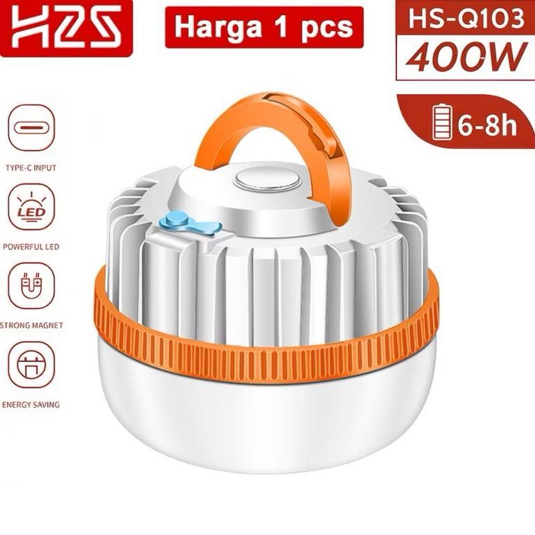 H2S Lampu LED Emergency UFO + Senter HS-Q188 Solar Panel 400w + 50w Baterai Lepas Lampu emergency