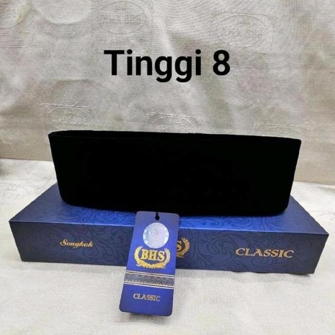 Peci Songkok BHS CLASSIC AC Kopiah Hitam Muslim  Pria Dewasa Kain Nyaman Lembut Haji Motif Standar T