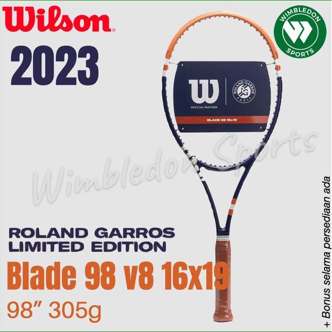 Raket Wilson Blade 98 16x19 v8 Roland Garros 2023 / Wilson Blade 98 RG