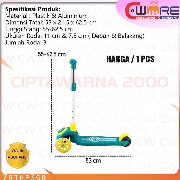 ~~~~~] Skuter Anak Kecil Otoped 3 Roda Lampu LED Kids Scooter Wheels - BDB
