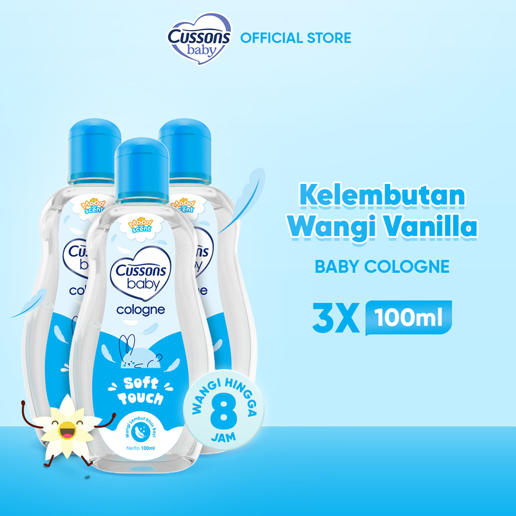 Cussons Baby Cologne Soft Touch - Minyak Wangi Bayi 100ml x3