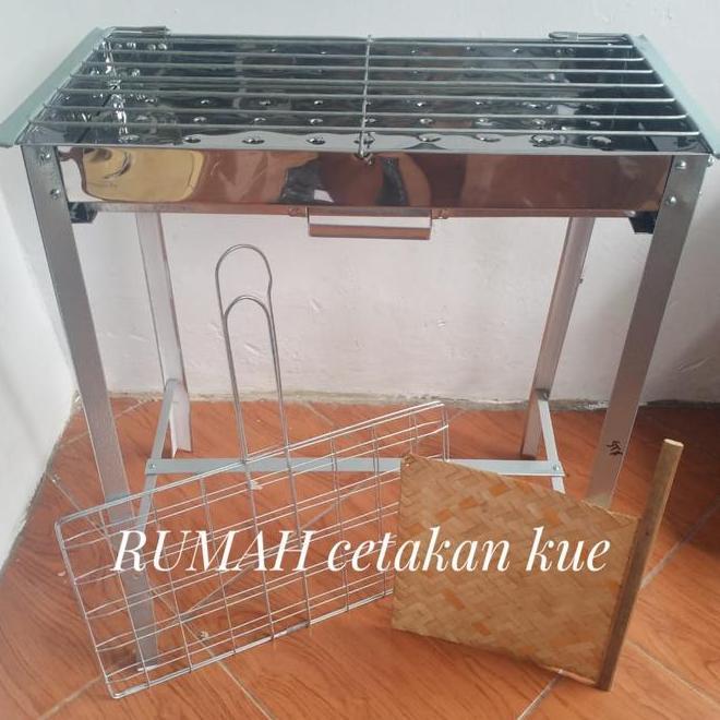 1Set Panggangan Arang Stainlessbakaran Ayam Sate Ikanfree Kipas