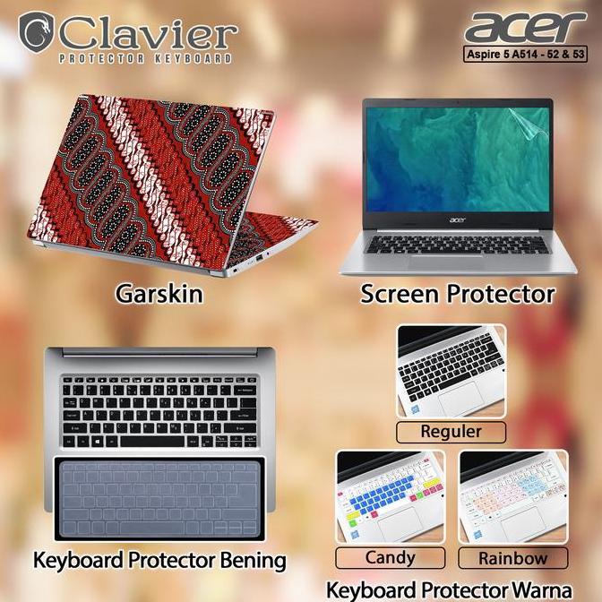 TERMURAH - Cover Keyboard Screen Protector Garskin Laptop Anti Gores Acer Aspire 5 A514-53-31QE 32F7