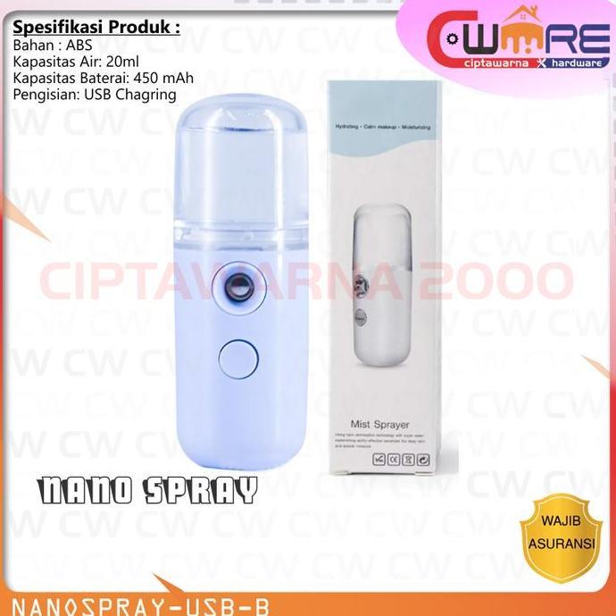 Produk Terbaik] Nano Spray Perawatan Wajah Mini Portable USB Mist Sprayer Pelembab
