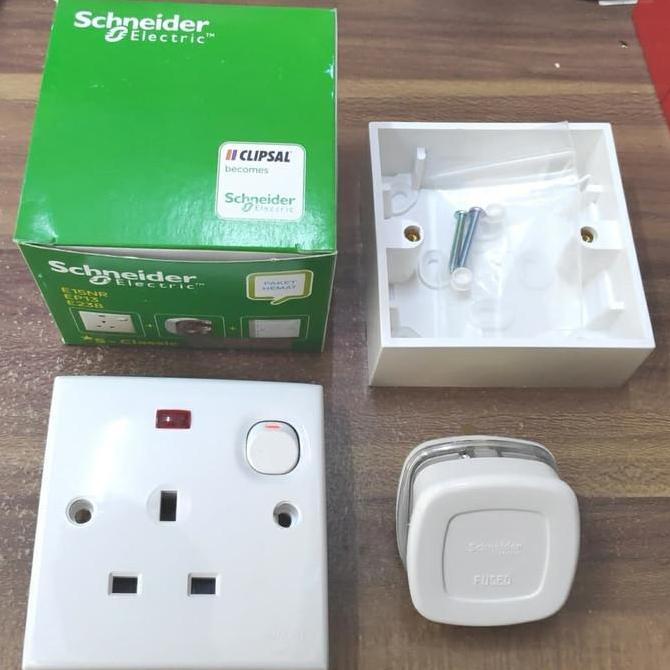 Stop Kontak AC Schn CLIPSAL 1 Set Komplit + Steker Outbow dus