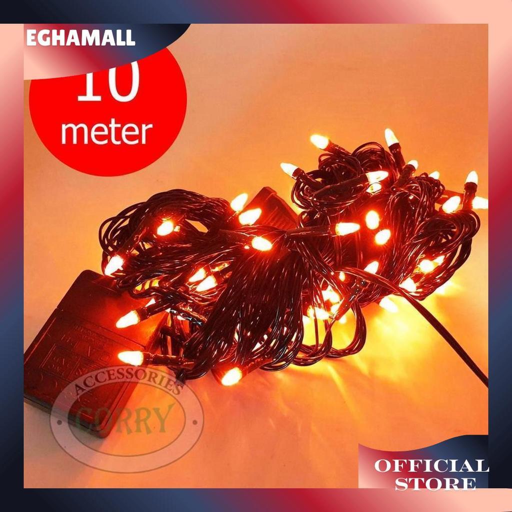 Lampu Pohon Natal Merah 10 Meter Kedap Kedip Led Murah Panjang Co Cod