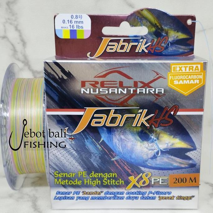 Senar Pe Jabrik HS 0.8 200m - Tali Pancing Relix Nusantara
