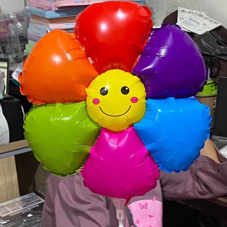 Balon Matahari Sunflower + Stick Cup Grosir Murah Stock