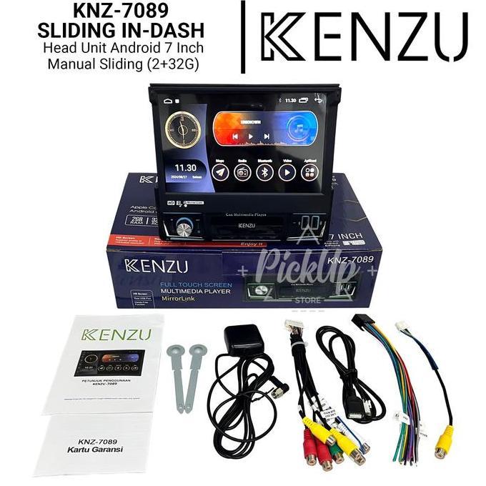 Promo Head Unit Android Single Din Kenzu-7089 Sliding Indash