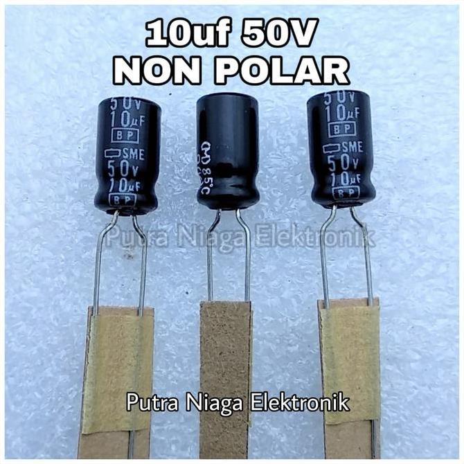 Update (5) Elco 10uf 50V Non Polar / BP Kapasitor NonPolar 10 uF 50 V putran1a Murah