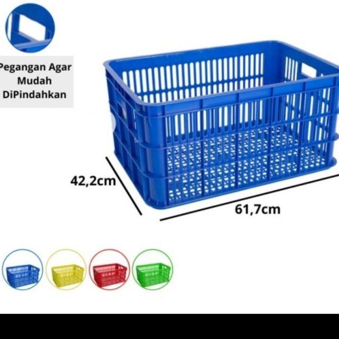 populer] Box Kontainer Lubang Green Leaf 62x42x30CM 2206Lkeranjang Industri Perkakas Paket FIle Sura