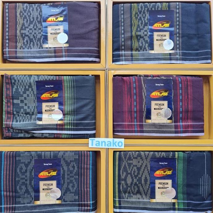 Sarung Tenun Atlas Premium 745 Kain Sarung Atlas Dobby Kembang Motif