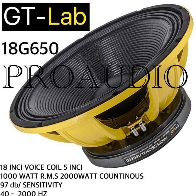 Speaker Komponen RDW GT Lab 18 G650 / 18G650 / G 650 18 Inch Original