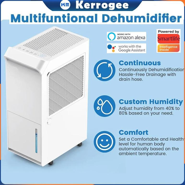 TUYA APP ControlXinfei Smart Dehumidifier 30L/hari Humidity Dryer 2 In 1 Air Purifier Portabel Dehum