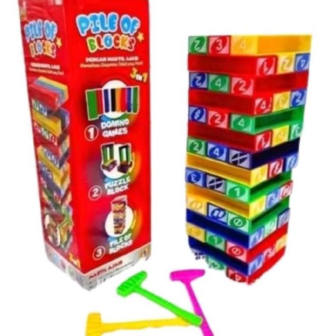 Mainan Anak Pile of block Uno stacko  balok Permainan Plastik Games AYB