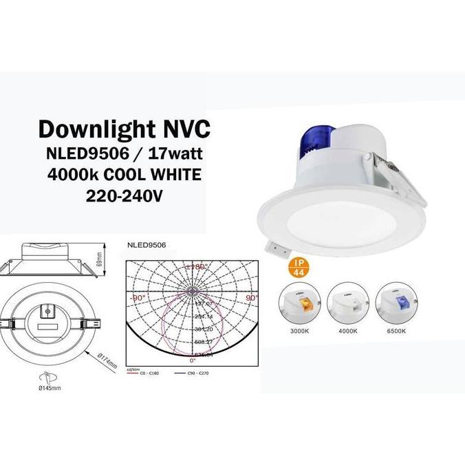 Lampu Downlight Nvc Nled9506 17Watt 4000K Cool White / Lampu Sorot  Sale