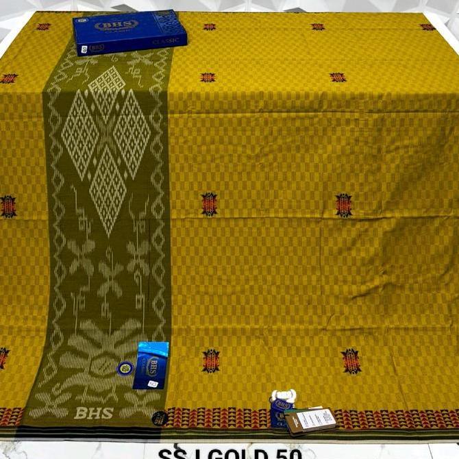 FAZAZENN - SARUNG BHS CLASSIC GOLD MOTIF C45 SONGKET HITAM PUTIH PREMIUM EKSKLUSIF