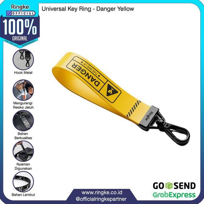 Ringke Key Ring Compatible For Universal Danger Yellow Kuning Kantong Casing Tempat Airpods Pro Earp