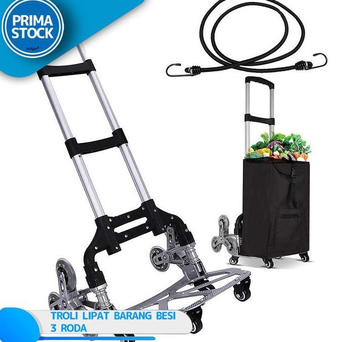 Troli Barang Berat Lipat Heavy Duty Kuat Galon 2 6 10 Roda Naik Tangga