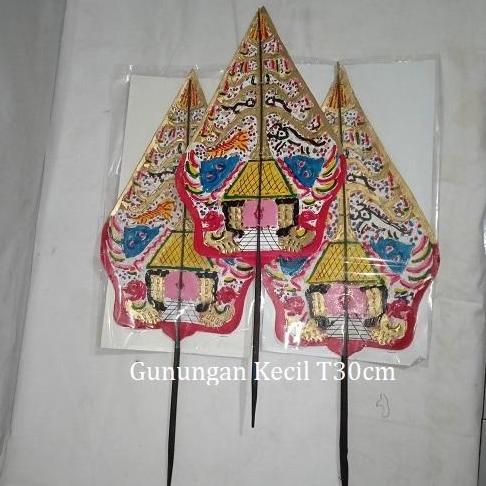 Gunungan Wayang Kulit Asli Ukuran Kecil Tinggi 30cm Hiasan Dinding Souvernir Dekorasi