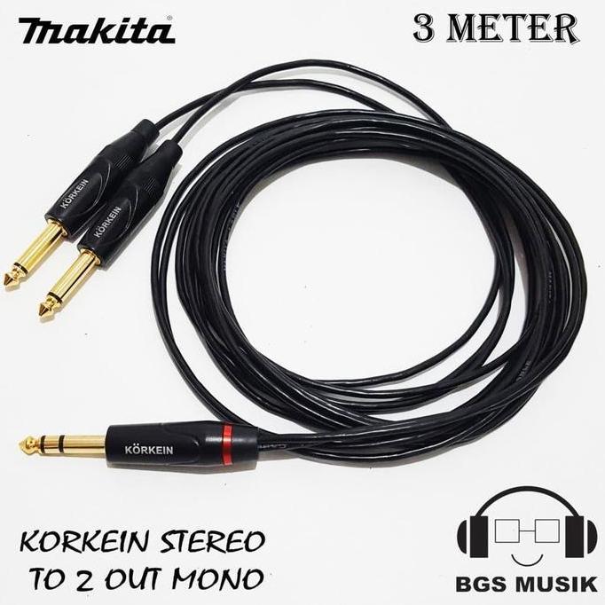 Kabel Jack Stereo To 2 Jack Mono 3M