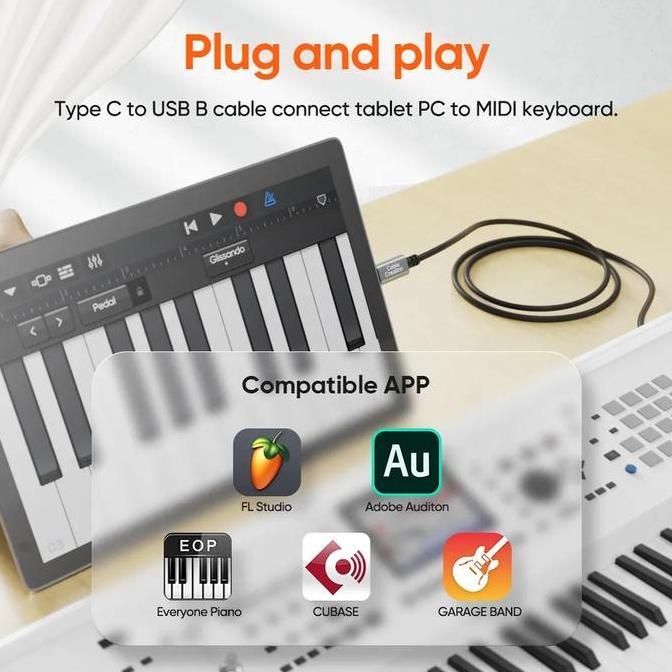 CABLE CREATION CC079X Type-C to USB-B OTG Cable for Printer, Keyboard Terlaris